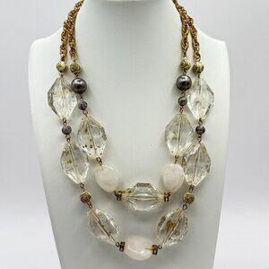 Beautifully detailed clear acrylic bead necklace